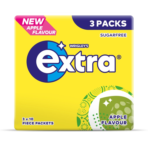 EXTRA APPLE SUGAR FREE 10PC 3PK 14G