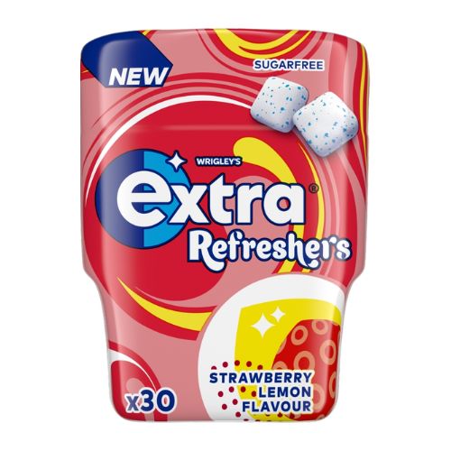 EXTRA STRAWBERRY LEMON SUGAR FREE REFRESHERS BOTTLE 30PC 67G