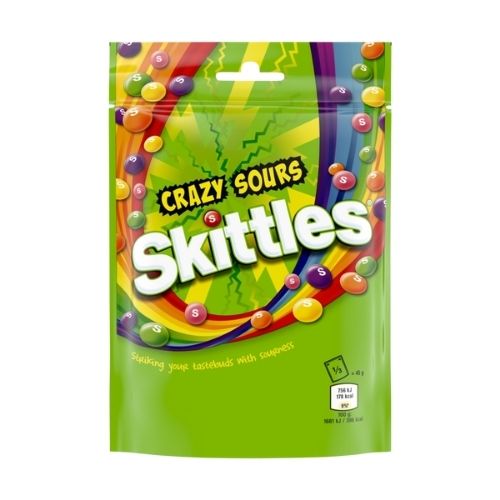 SKITTLES CRAZY SOURS POUCH 136G