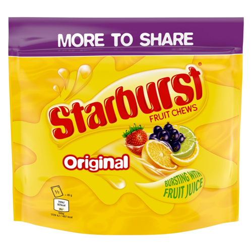 STARBURST VEGAN CHEWY SWEETS FRUIT SHARING POUCH BAG 322G
