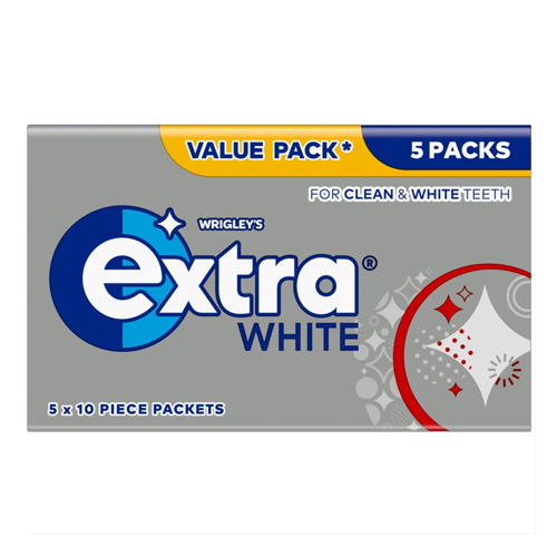 EXTRA WHITE SUGAR FREE 10PC 5PK 14G