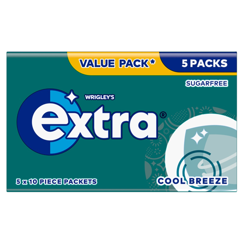 EXTRA COOL BREEZE SUGAR FREE 10PC 5PK 14G