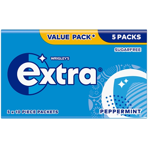 EXTRA PEPPERMINT SUGARFREE 10PC 5PK 14G