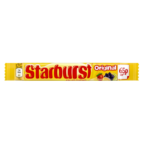 STARBURST ORIGINAL FRUIT CHEWS SWEETS PMP 65P 45G