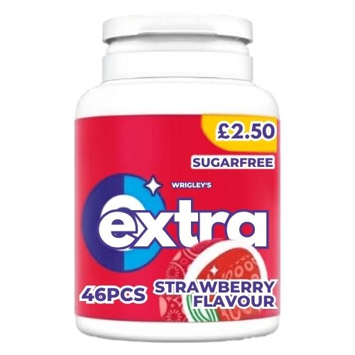 EXTRA STRAWBERRY SUGAR FREE BOTTLE 46PC PMP £2.50 64G