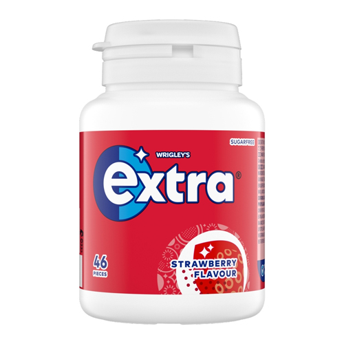 EXTRA STRAWBERRY SUGAR FREE BOTTLE 46PC 64G