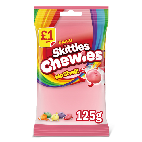 SKITTLES CHEWIES FRUITS SWEETS BAG PMP £1.00 125G