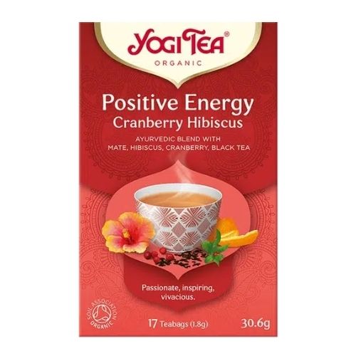 YOGI TEA ORGANIC POSITIVE ENERGY CRANBERRY HIBISCUS 17 TEA BAGS 30.6G
