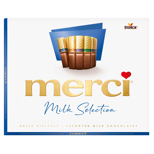 MERCI MILK SELECTION ASSORTED MILK CHOCOLATES 250G