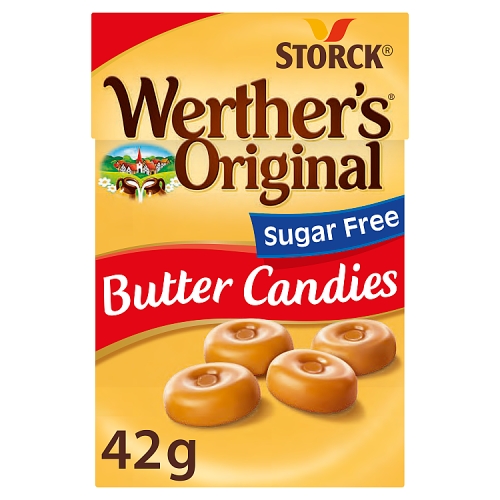 WERTHER'S ORIGINAL SUGAR FREE CARAMEL BUTTER CANDIES 42G