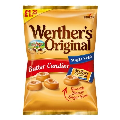 WERTHER'S ORIGINAL SUGAR FREE BUTTER CANDIES PMP £1.25 65G