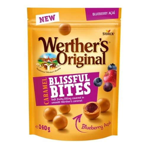 WERTHER'S ORIGINAL CARAMEL BLISSFUL BITES BLUEBERRY ACAI 140G