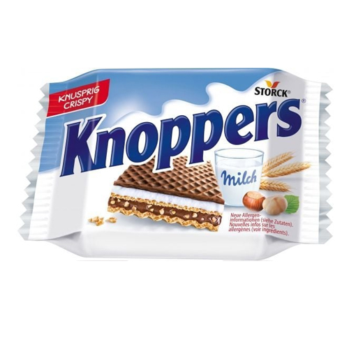 KNOPPERS CRISPY MILK HAZELNUT WAFERS 25G