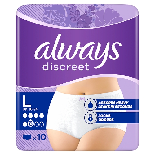 ALWAYS DISCREET PANTS NORMAL LARGE 10S