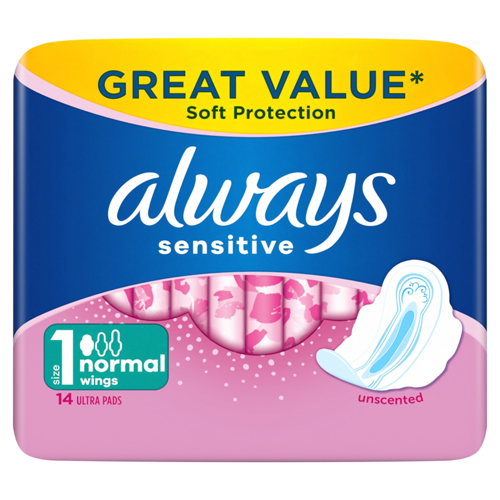 ALWAYS SENSITIVE NORMAL WINGS SIZE 1 14S