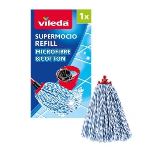 VILEDA MICROFIBRE&COTTON MOP REFILL 6'S