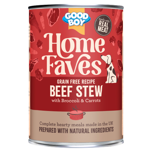 GOOD BOY HOME FAVES BEEF STEW WITH BROCCOLI & CARROTS 395G