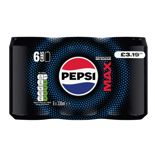 PEPSI MAX PMP £3.19 6PK CAN 330ML