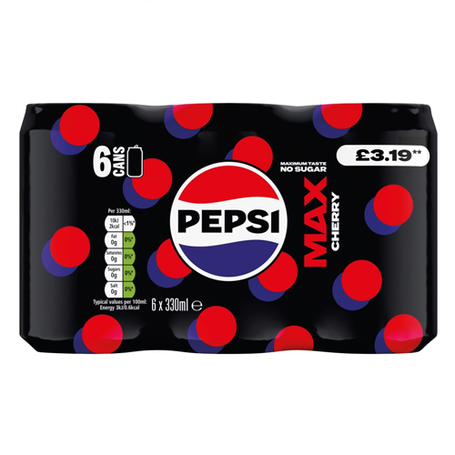 PEPSI MAX CHERRY PMP £3.19 6PK CAN 330ML