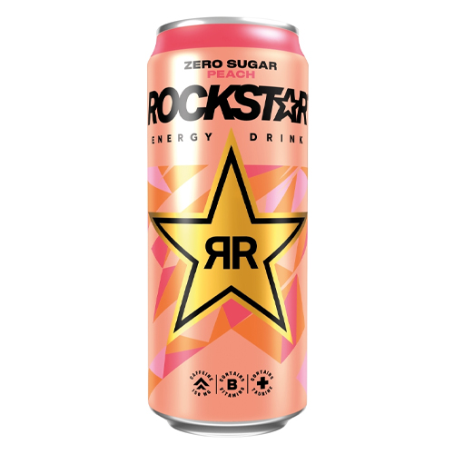 ROCKSTAR PEACH ENERGY DRINK PMP £1.29 500ML