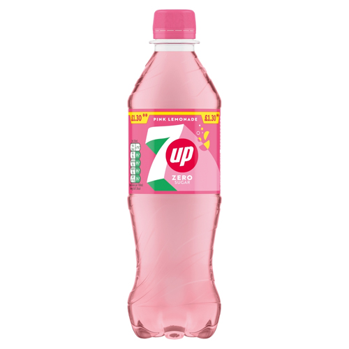 7UP PINK ZERO LEMONADE PMP £1.30 PET 330ML