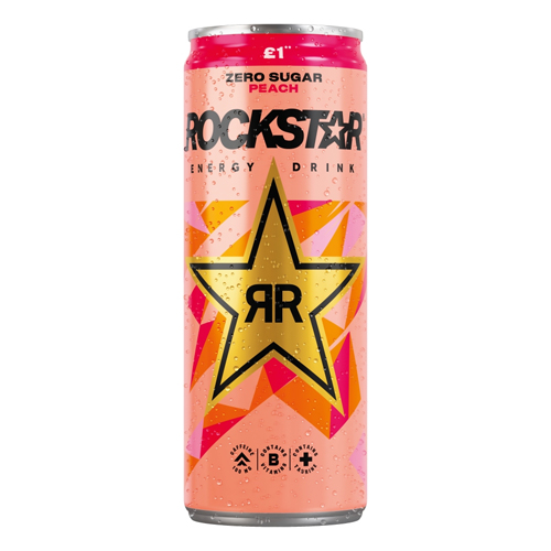 ROCKSTAR PEACH ENERGY PMP £1.00 CAN 330ML