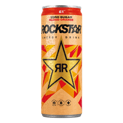 ROCKSTAR BLOOD ORANGE ENERGY PMP £1.00 CAN 330ML