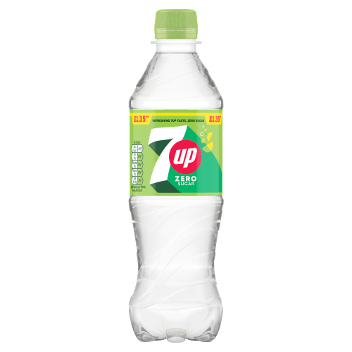 7UP ZERO PET PMP £1.35 500ML