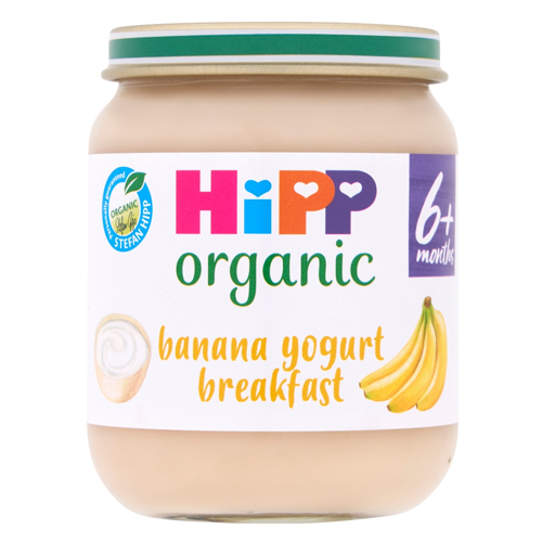 HIPP ORGANIC BANANA YOGURT BREAKFAST BABY FOOD JAR 6+ MONTHS 125G