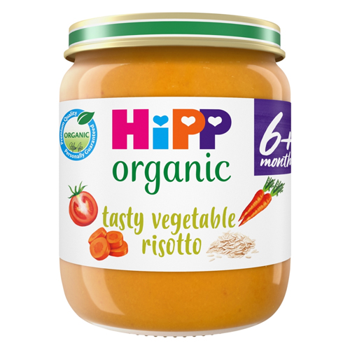 HIPP ORGANIC TASTY VEGETABLE RISOTTO BABY FOOD JAR 6+ MONTHS 125G