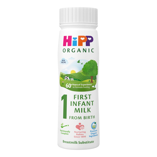 HIPP ORGANIC 1 FIRST INFANT BABY MILK READY TO FEED LIQUID FORMULA FROM BIRTH 200ML