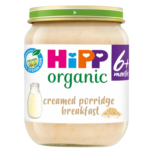 HIPP ORGANIC CREAMED PORRIDGE BREAKFAST BABY FOOD JAR 6+ MONTHS 125G