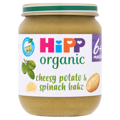 HIPP ORGANIC CHEESY POTATO SPINACH BAKE BABY FOOD JAR 6+ MONTHS 125G
