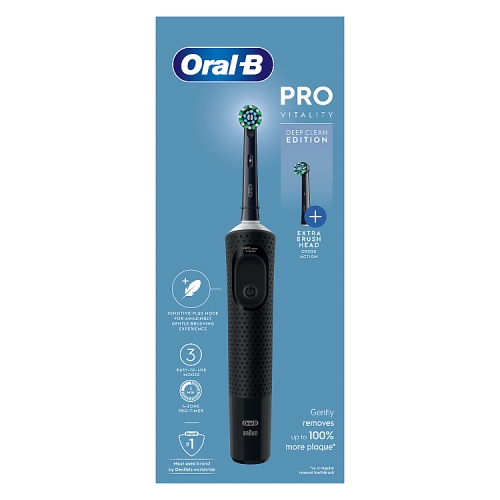 ORAL-B VITALITY PRO BLACK ELECTRIC RECHARGEABLE TOOTHBRUSH 1S