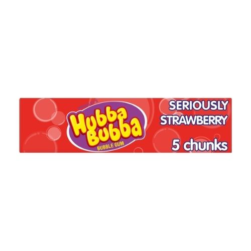 HUBBA BUBBA SERIOUSLY STRAWBERRY BUBBLEGUM 5 CHUNKY CHEWS 35G