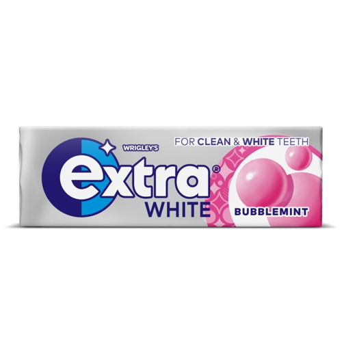 EXTRA WHITE BUBBLEMINT SUGARFREE 10PC 14G