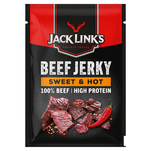JACK LINK'S MEAT SNACKS BEEF JERKY SWEET & HOT 25G