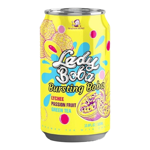 MADAM HONG LADY BOBA BURSTING BOBA LYCHEE PASSION FRUIT GREEN TEA 320ML