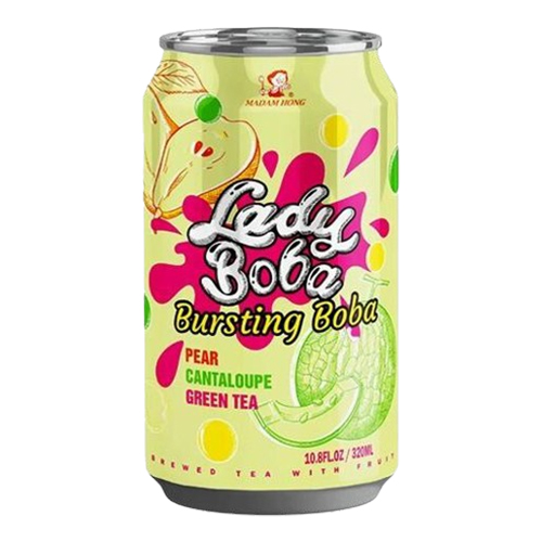 MADAM HONG LADY BOBA BURSTING BOBA PEAR CANTALOUPE GREEN TEA 320ML