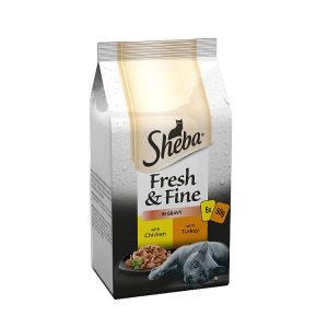SHEBA FRESH & FINE WET CAT FOOD POUCHES CHICKEN & TURKEY IN GRAVY 6PK 50G