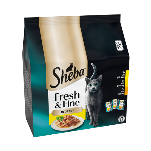 SHEBA FRESH & FINE CAT POUCHES POULTRY IN GRAVY 50G