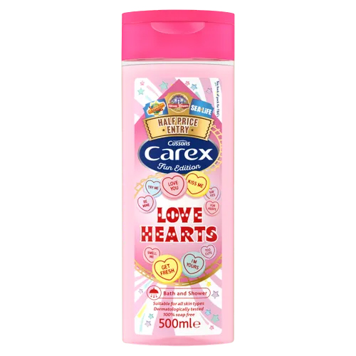 CAREX SHOWER GEL LOVE HEARTS 500ML