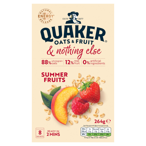 QUAKER OAT SO SIMPLE SUMMER FRUITS SACHETS 8PK 264G