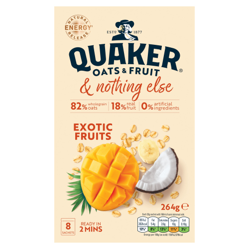 QUAKER OAT SO SIMPLE EXOTIC FRUITS SACHETS 8PK 264G