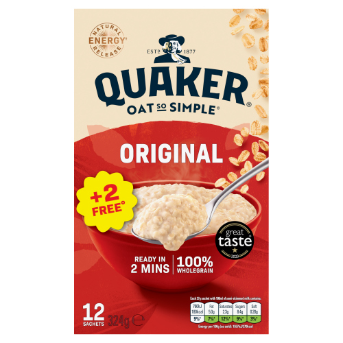 QUAKER OAT SO SIMPLE ORIGINAL BIG PACK PORRIDGE SACHETS 12X 27G