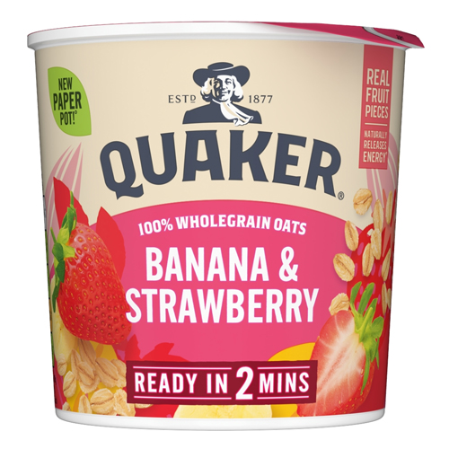 QUAKER OAT SO SIMPLE BANANA & STRAWBERRY PORRIDGE POT 58G