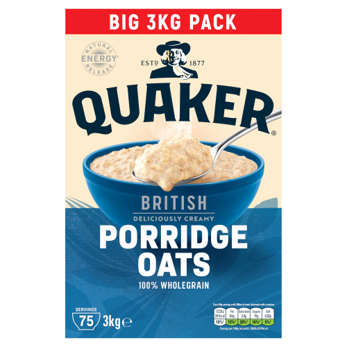 QUAKER BRITISH PORRIDGE ROLLED OATS 3KG