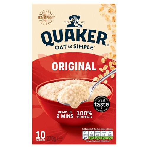QUAKER OAT SO SIMPLE ORIGINAL PORRIDGE SACHETS 27G