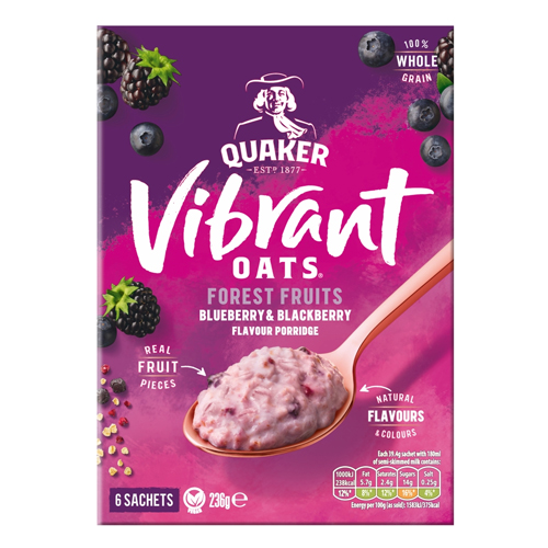 QUAKER VIBRANT OATS FOREST FRUITS 236G
