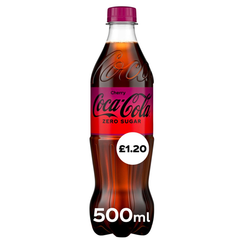 COKE ZERO CHERRY PET PMP £1.20 500ML